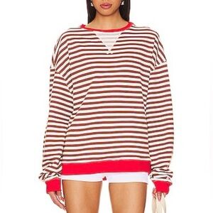 Free People X WE THE FREE CLASSIC STRIPED CREW IN COFFEE COMBO ♥️🤎